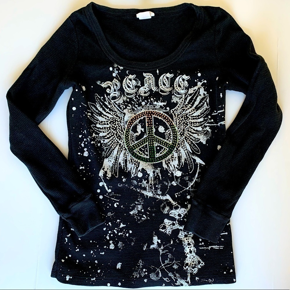 3 for $20 Blu Chic Black Thermal Top, Size L (Junior)